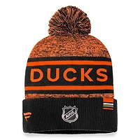 NHL Knit Hat Authentic Pro Rink Cuffed Heathered Cuff Pom 2023 Ducks
