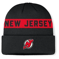 NHL Knit Hat Authentic Pro Cuffed Stripe Beanie Rink Road 2025 Devils