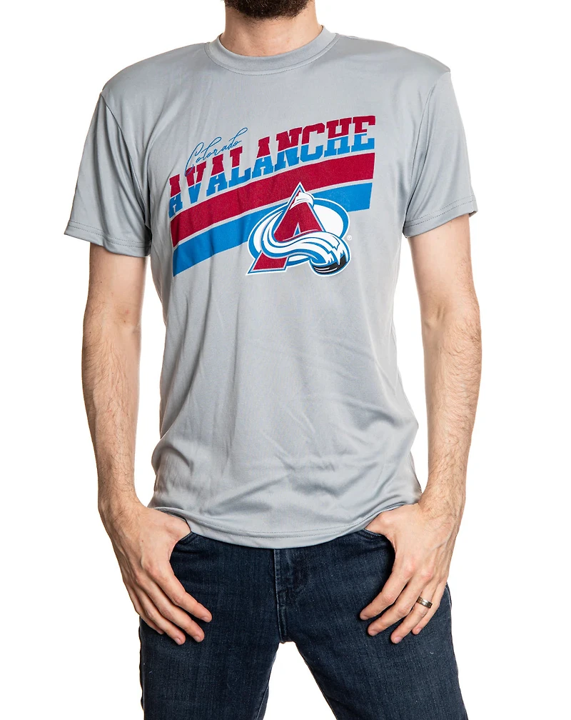 NHL T-Shirt Performance Rashguard Stripes Avalanche