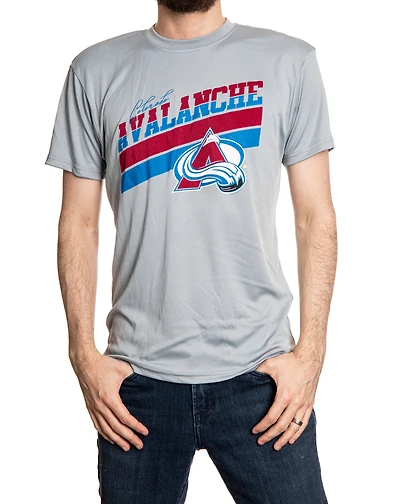 NHL T-Shirt Performance Rashguard Stripes Avalanche