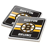 NHL 2 Pack Ceramic Coaster Set Stripe Bruins