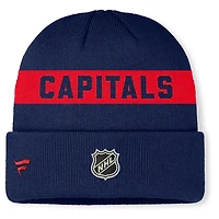 NHL Knit Hat Authentic Pro Cuffed Stripe Beanie Rink Road 2025 Capitals