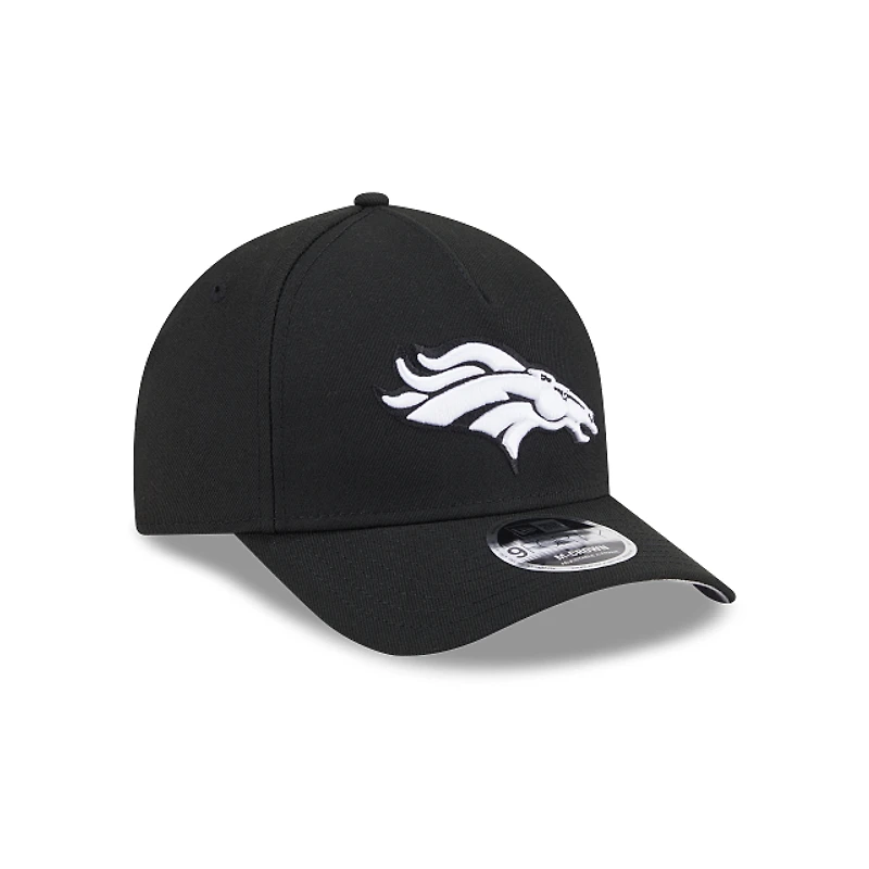 NFL Hat 940 Snapback A-Frame M-Crown Black and White Broncos
