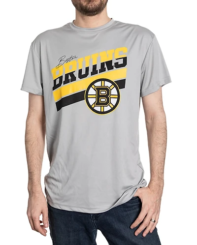 NHL T-Shirt Performance Rashguard Stripes Bruins