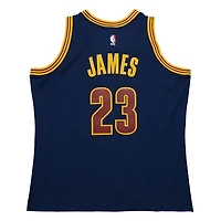 NBA Hardwood Classics Player 2015-16 Swingman Jersey Lebron James Cavaliers (Navy Blue)