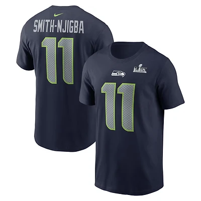 NFL Player T-Shirt Super Bowl LX Navy Patch Jaxon Smith-Njigba Seahawks