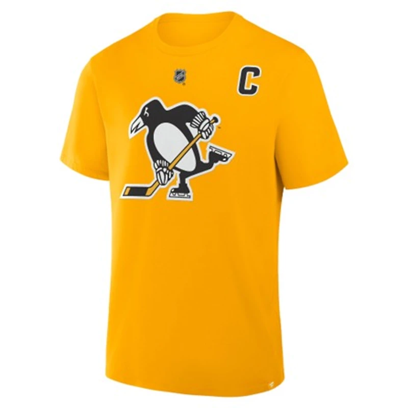 NHL Player T-Shirt Authentic Stack Sidney Crosby Penguins (Gold)