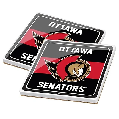 NHL 2 Pack Ceramic Coaster Set Stripe Senators