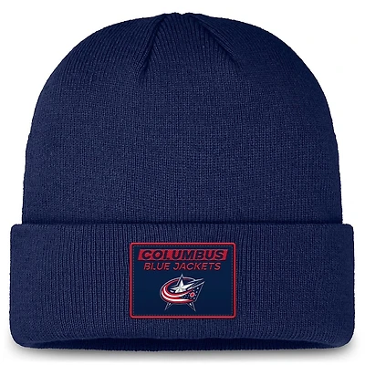 NHL Knit Hat Authentic Pro Prime Cuffed Beanie 2024 Blue Jackets
