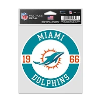 NFL Multi Use Decal 3.75x5 Est. Dolphins