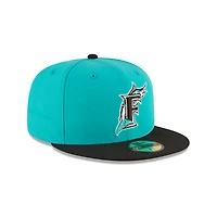MLB Hat 5950 Cooperstown Wool World Series 1997 Marlins (Teal and Black)