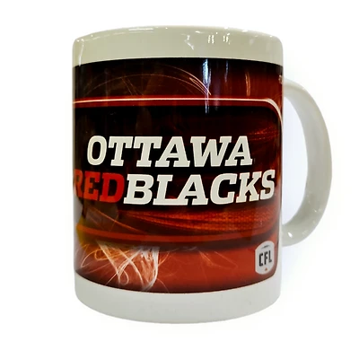 CFL Coffee Mug Subl. 11 Oz C-Handle White Redblacks