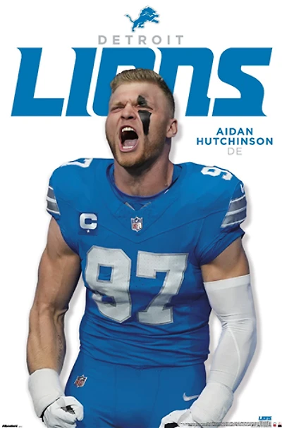 NFL Player Wall Poster Aidan Hutchinson Lions
