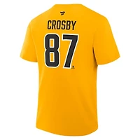 NHL Player T-Shirt Authentic Stack Sidney Crosby Penguins (Gold)