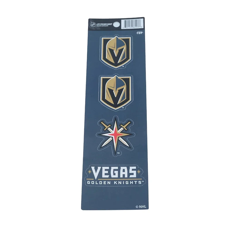NHL 4Pc Sticker Sheet Golden Knights