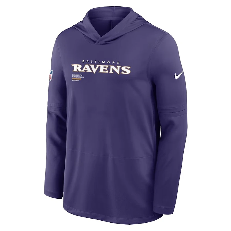 NFL Dri-FIT Long Sleeve Hoodie 2025 Sideline Pure Fury Ravens