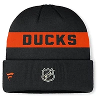 NHL Knit Hat Authentic Pro Cuffed Stripe Beanie Rink Road 2025 Ducks