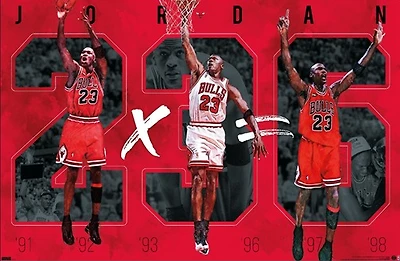 NBA Player Wall Poster Six Michael Jordan Bulls
