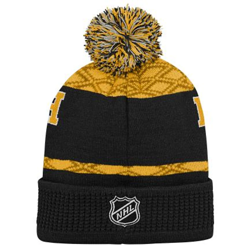 NHL Youth Knit Hat Puck Pattern Cuff Penguins