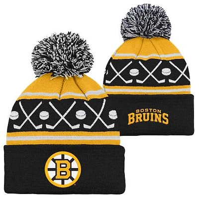 NHL Infant Knit Hat Face off Cuff Bruins