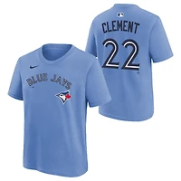 MLB Youth Player T-Shirt Name And Number Alt Powder Ernie Clement Blue Jays