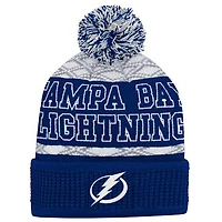 NHL Youth Knit Hat Puck Pattern Cuff Lightning