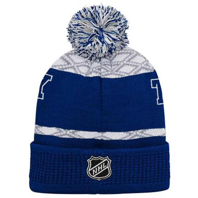 NHL Youth Knit Hat Puck Pattern Cuff Lightning