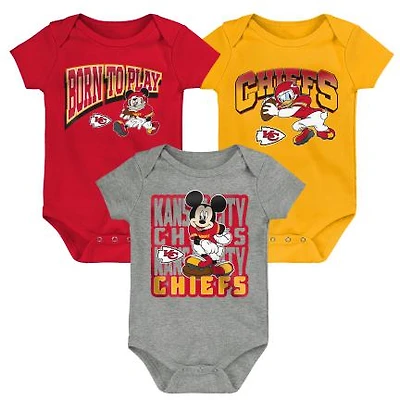 NFL Infant 3Pc Onesie Set Disney Gametime Frenzy Chiefs