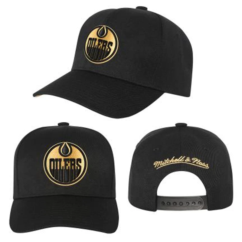 NHL Youth Hat Pinned Gold Curved Snapback Oilers