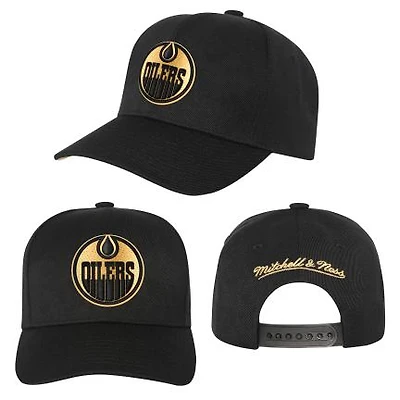 NHL Youth Hat Pinned Gold Curved Snapback Oilers