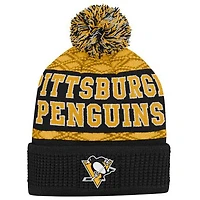 NHL Youth Knit Hat Puck Pattern Cuff Penguins