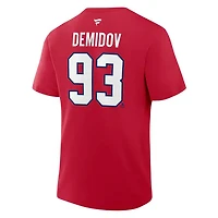 NHL Player T-Shirt Authentic Stack Ivan Demidov Canadiens (Red)
