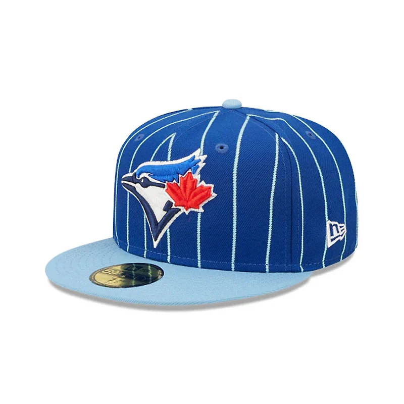 MLB Hat 5950 Birdcage Pinstripes Blue Jays (Royal & Powder)