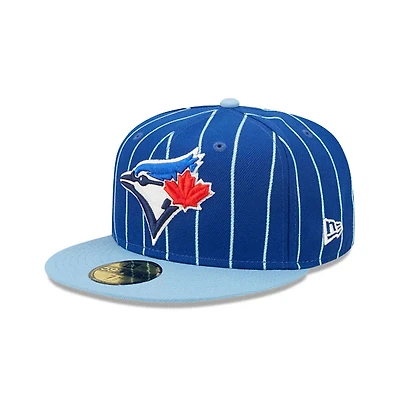MLB Hat 5950 Birdcage Pinstripes Blue Jays (Royal & Powder)