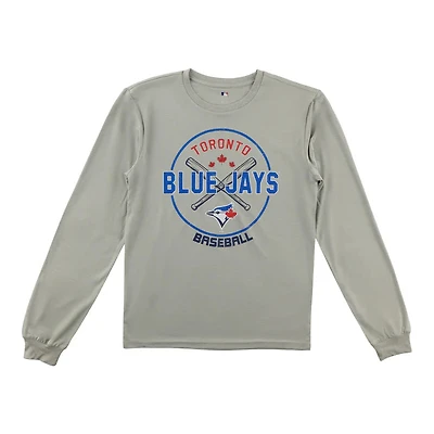 MLB Long Sleeve Poly Shirt Distressed Blue Jays