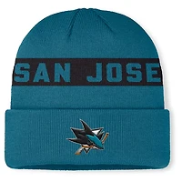 NHL Knit Hat Authentic Pro Cuffed Stripe Beanie Rink Road 2025 Sharks