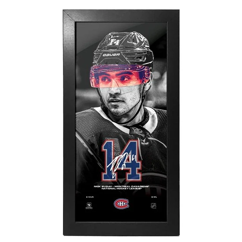 NHL 6" x 12" Frame Neon Visor Nick Suzuki Canadiens