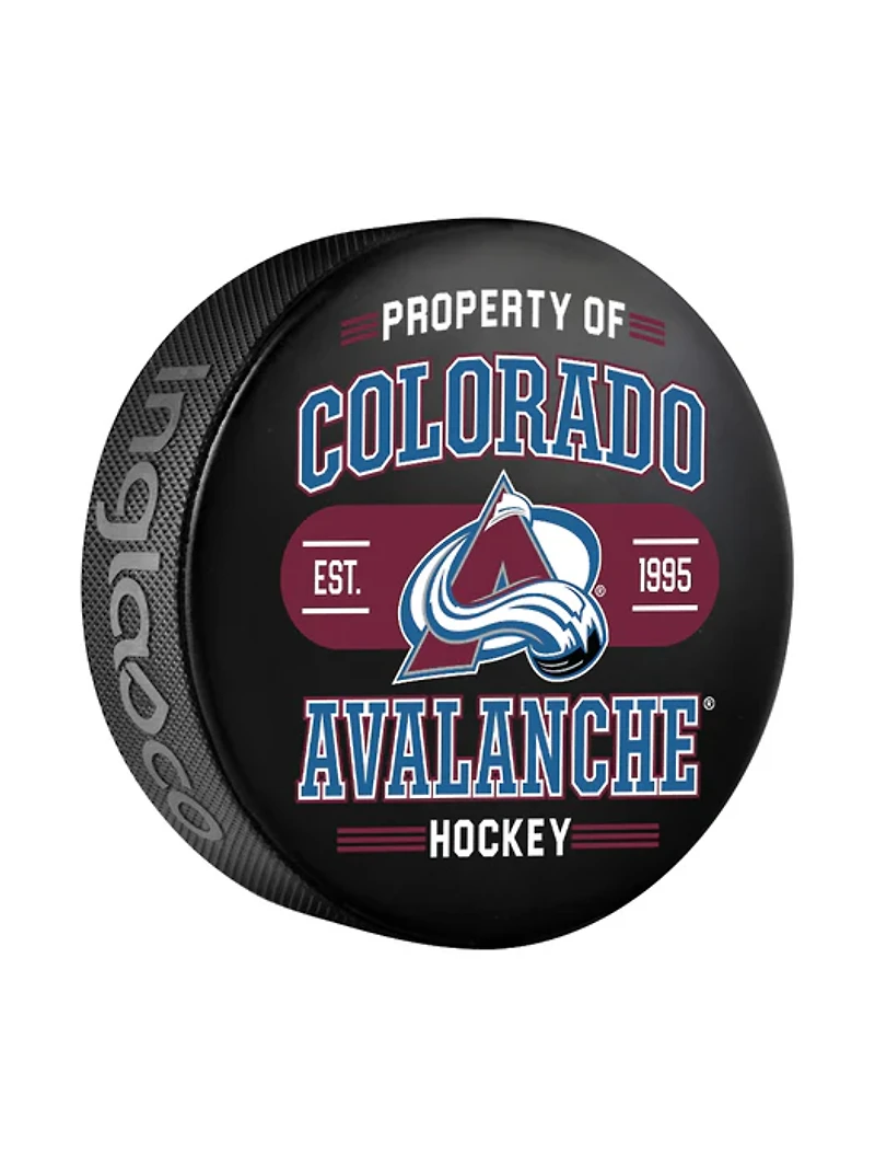 NHL Puck Property of Avalanche