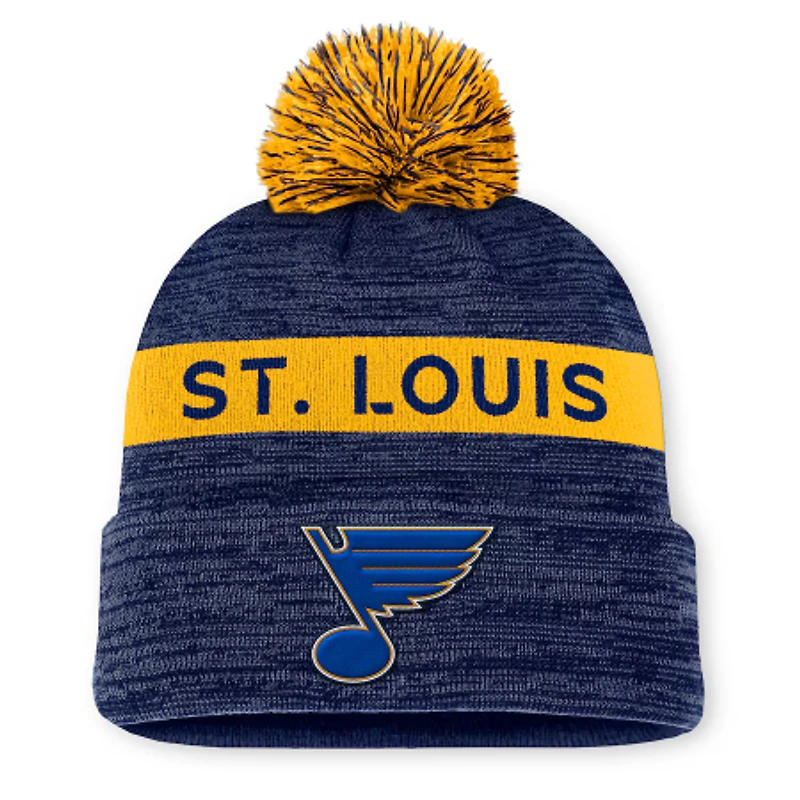 NHL Knit Hat Authentic Pro Rink Cuffed with Pom 2024 Blues