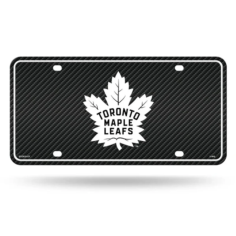 NHL License Plate Metal Carbon Fiber Design Maple Leafs
