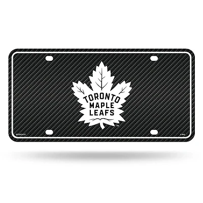 NHL License Plate Metal Carbon Fiber Design Maple Leafs