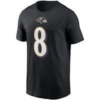 NFL Player T-Shirt Name And Number Lamar Jackson Ravens (Black)