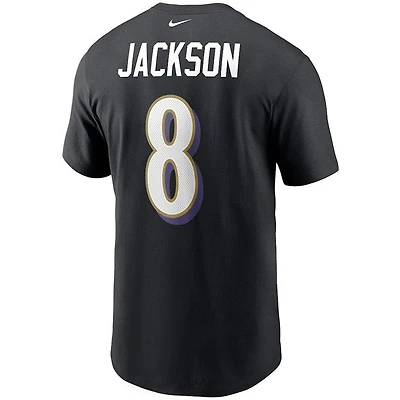 NFL Player T-Shirt Name And Number Lamar Jackson Ravens (Black)
