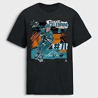 NHL Player Graphic T-Shirt Fresh Ice Macklin Celebrini Sharks