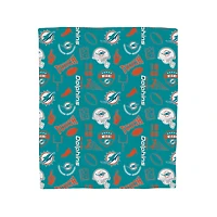 NFL Fleece Throw Collage Icons Dolphins
