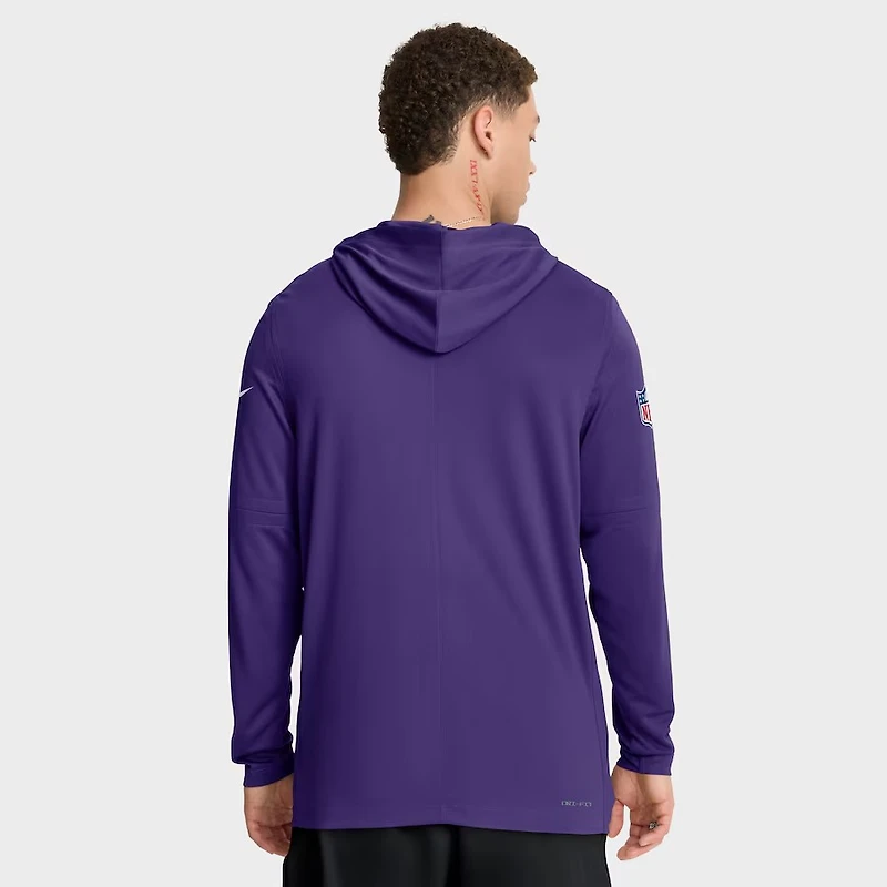 NFL Dri-FIT Long Sleeve Hoodie 2025 Sideline Pure Fury Vikings