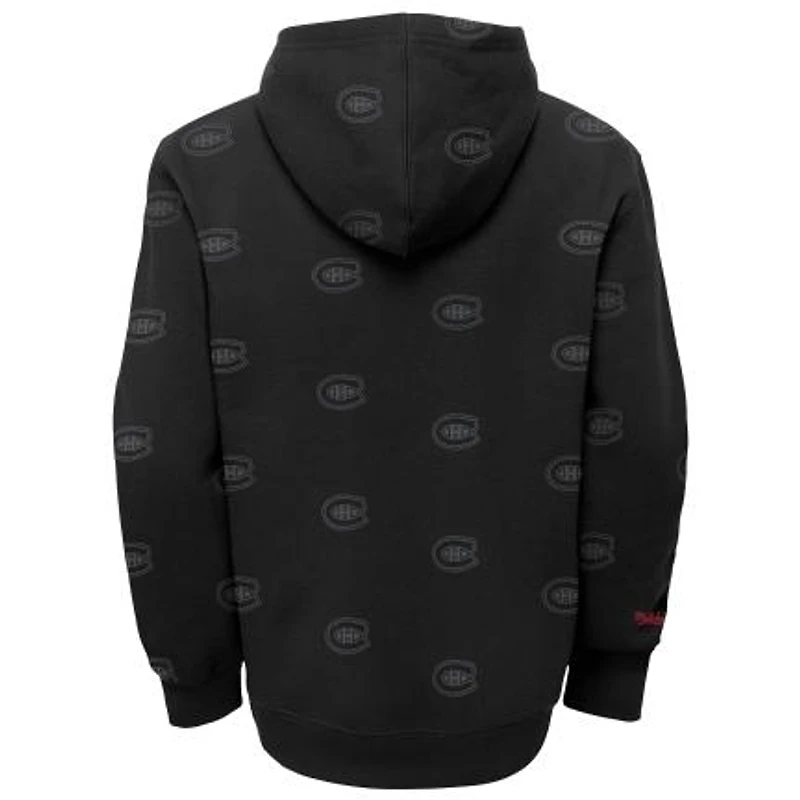 NHL Youth Hoodie Allover Logo Print Canadiens