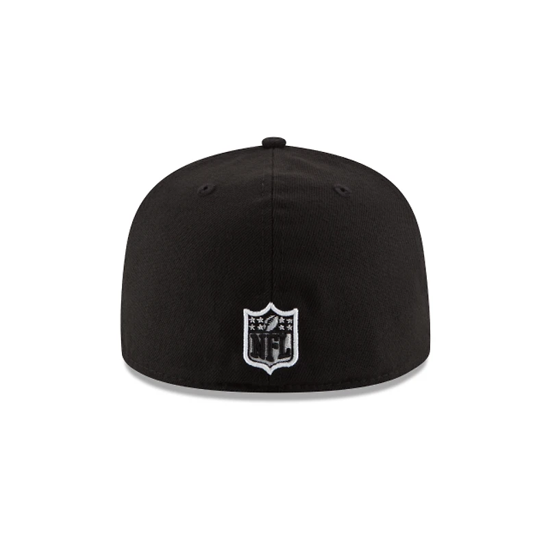 NFL Hat 5950 Basic Black and White Raiders