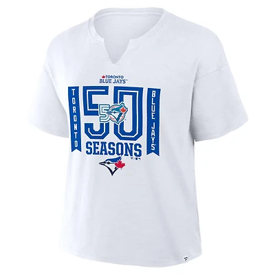 MLB Ladies Notch Neck Shirt 50 Seasons Blue Jays