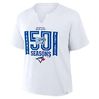 MLB Ladies Notch Neck Shirt 50 Seasons Blue Jays